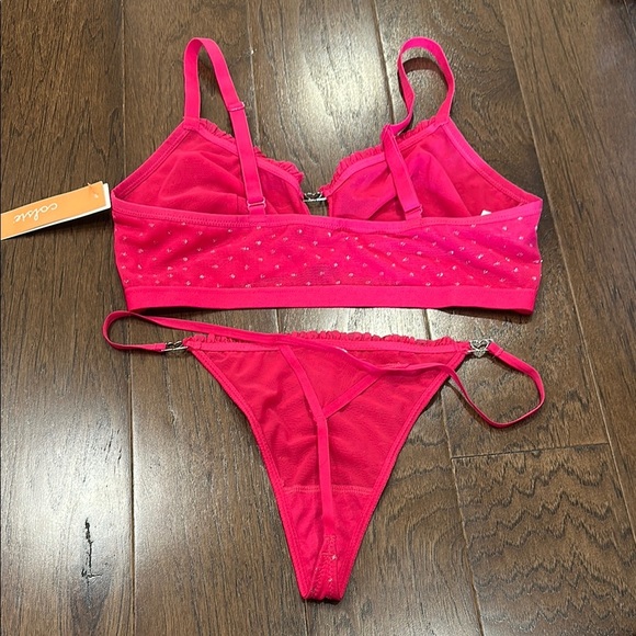Pink Lingerie Set with Heart Accents- large - Picture 7 of 8
